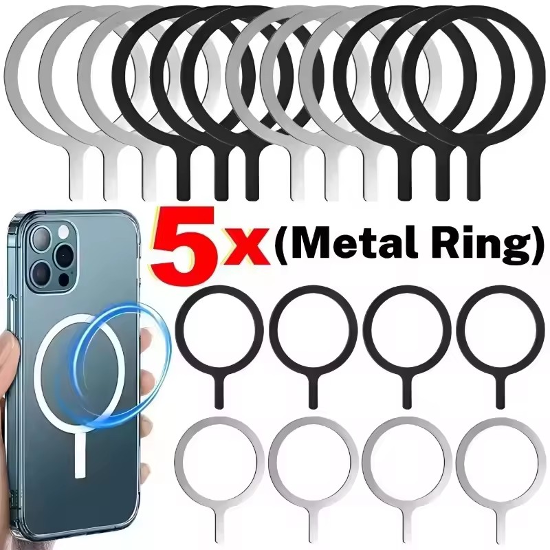 Car Phone Holder - ステンレス製ユニバーサル磁気金属プレートリング、マグセーフワイヤレス充電器用鉄シートステッカー、マグネット式車載携帯ホルダー