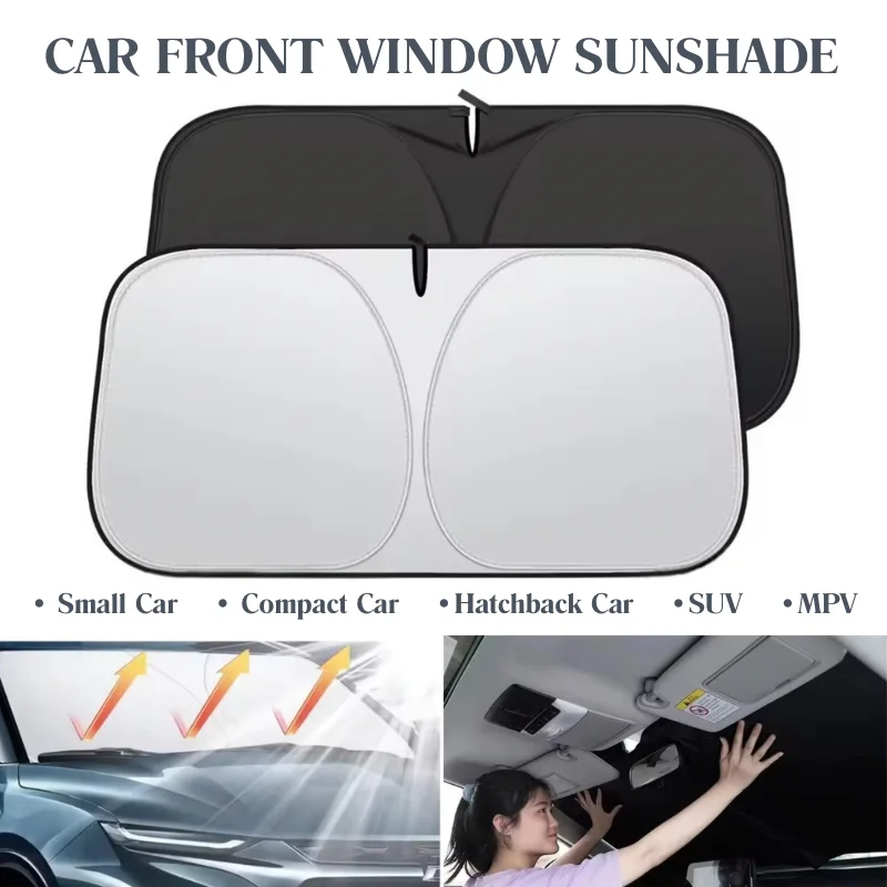 Windshield Sun Shade - 新しい夏用車フロントウィンドウサンシェードカバー、サンシェード、フロントガラスバイザー、折りたたみ式自動UV保護スタイリングアクセサリー