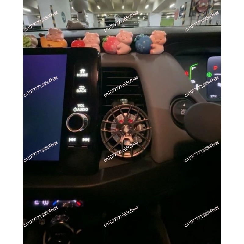 Car Air Freshener - TE37ホイールリムモデルカーエアフレッシュナー回転式合金ベントクリップアルミホイールオーナメント