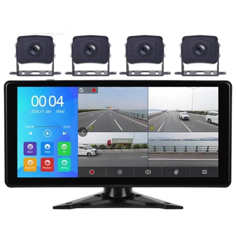 Car Mirror - OEM 10.36インチ AHD 4CH タッチスクリーン分割モニター DVR