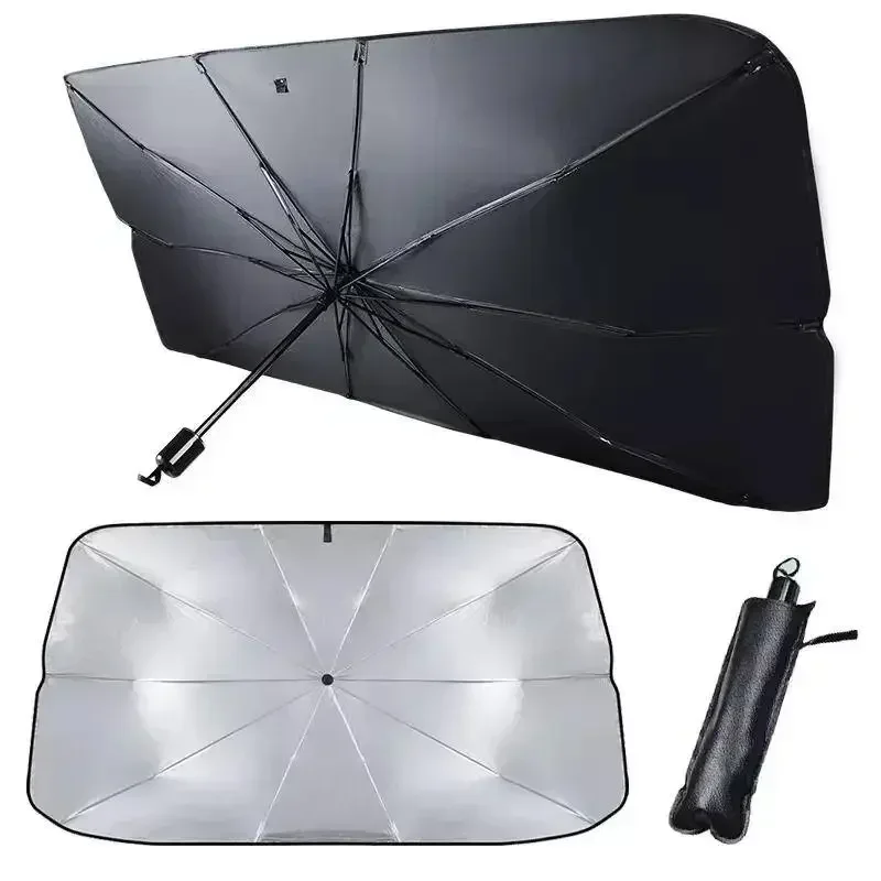 Windshield Sun Shade - 車用サンシェード パラソル 車のフロントウィンドウ用サンシェードカバー 日焼け防止インテリア フロントガラス保護アクセサリー