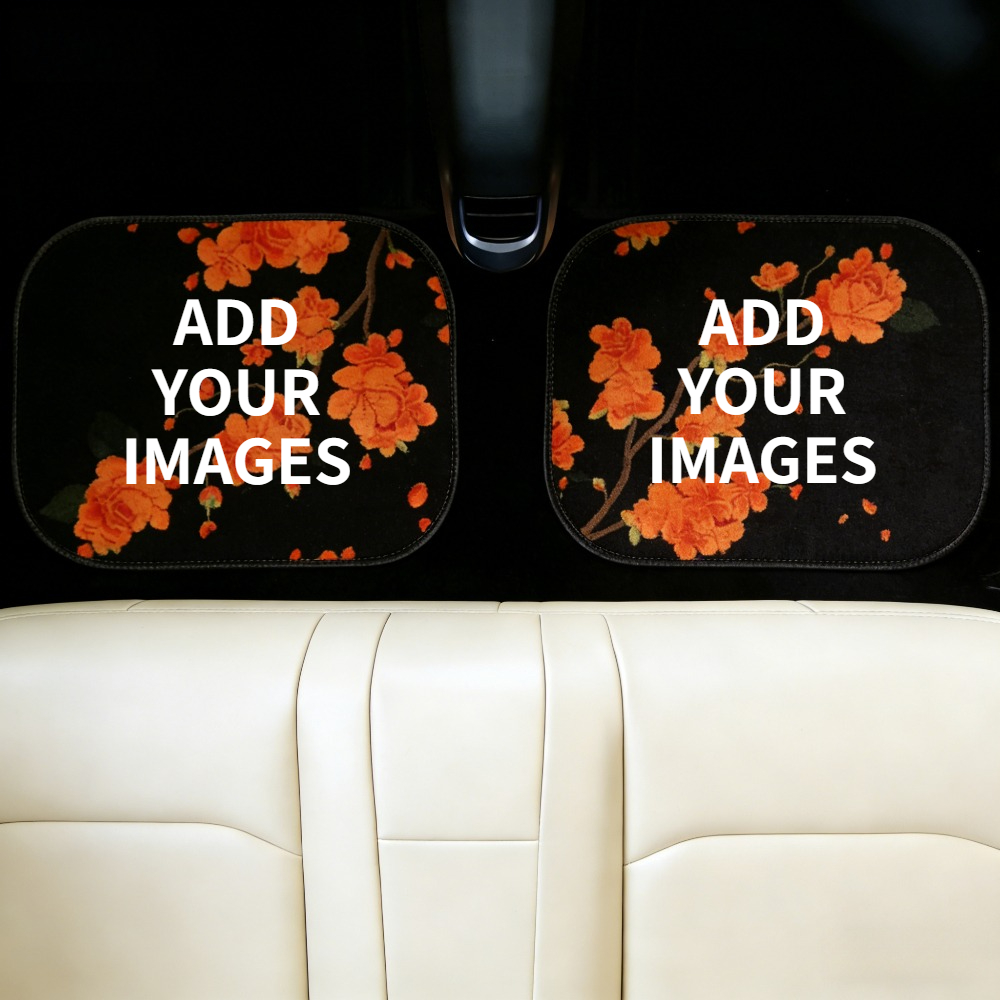 Car Floor Mat - 1セット/2セット カスタムカーフロアマット、パーソナライズされた画像デザイン、耐久性がありお手入れが簡単なインテリアアクセサリー