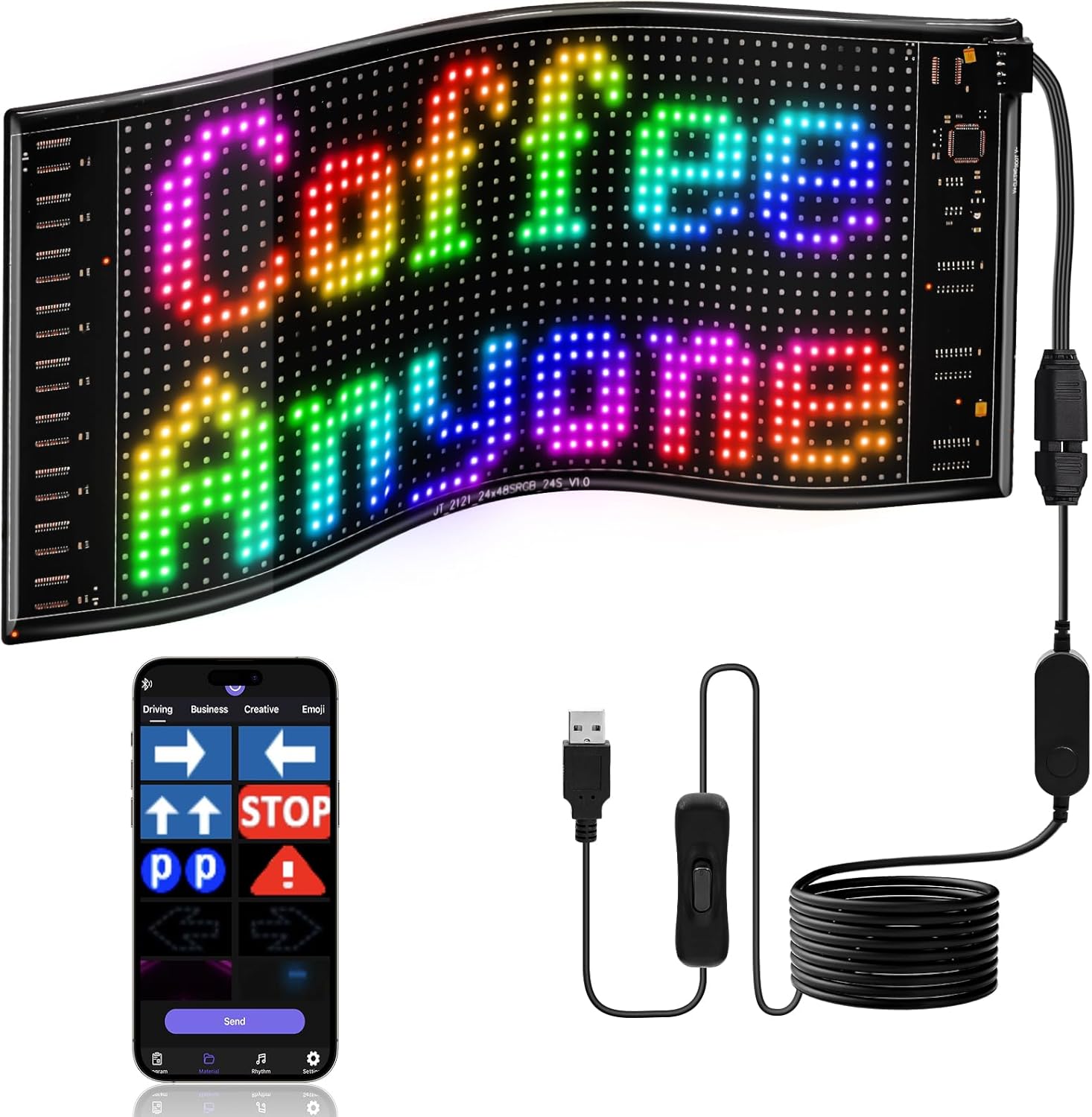 Car Led Light - LED DIY マトリックスピクセルパネル LEDディスプレイ トラックアイ カーサイン
