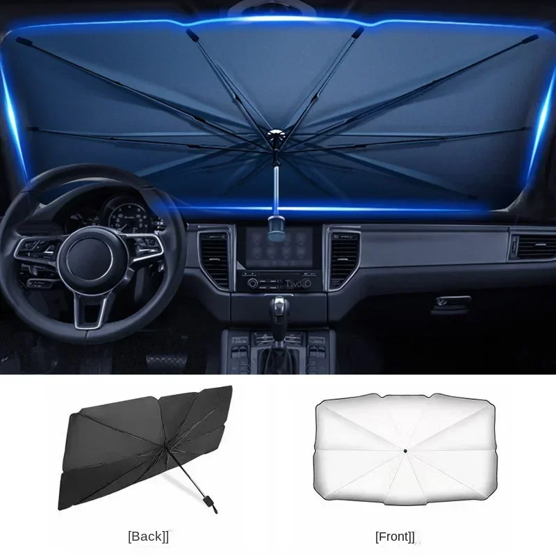 Windshield Sun Shade - Baseus ウインドシールドサンシェード傘型ヘムエッジカバープロテクターパラソル車用夏用日よけフロントウィンドウサンシェード