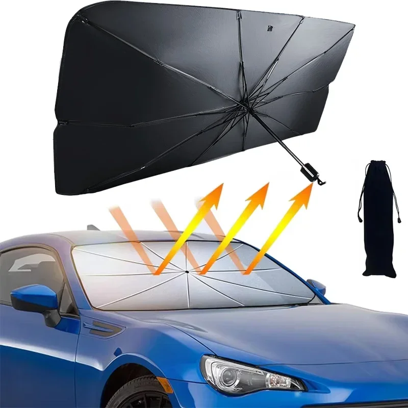 車のフロントガラス用サンシェード、折りたたみ式傘型日よけ、U - Windshield Sun Shade のレビューと価格
