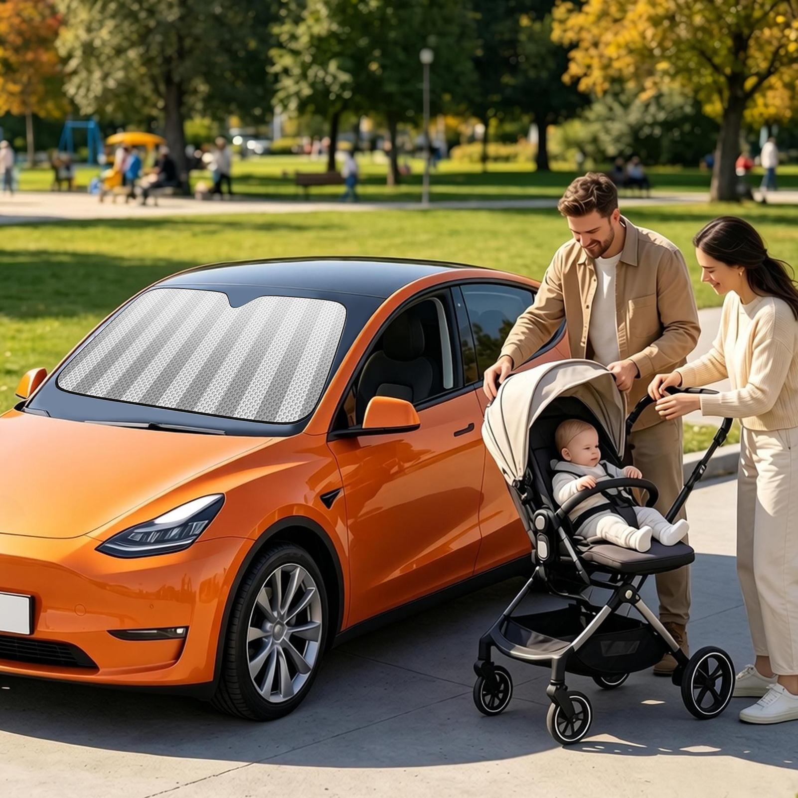 車のサンシェードフロントガラスユニバーサル折りたたみ式反射厚 - Windshield Sun Shade のレビューと価格