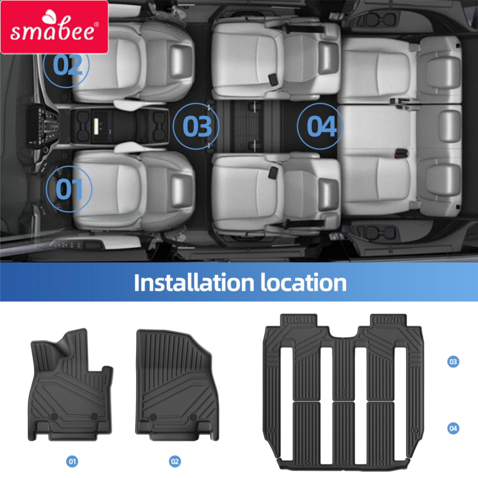 Smabee 左ハンドル用 XPeng X9 2023‑20 - Car Floor Mat のレビューと価格