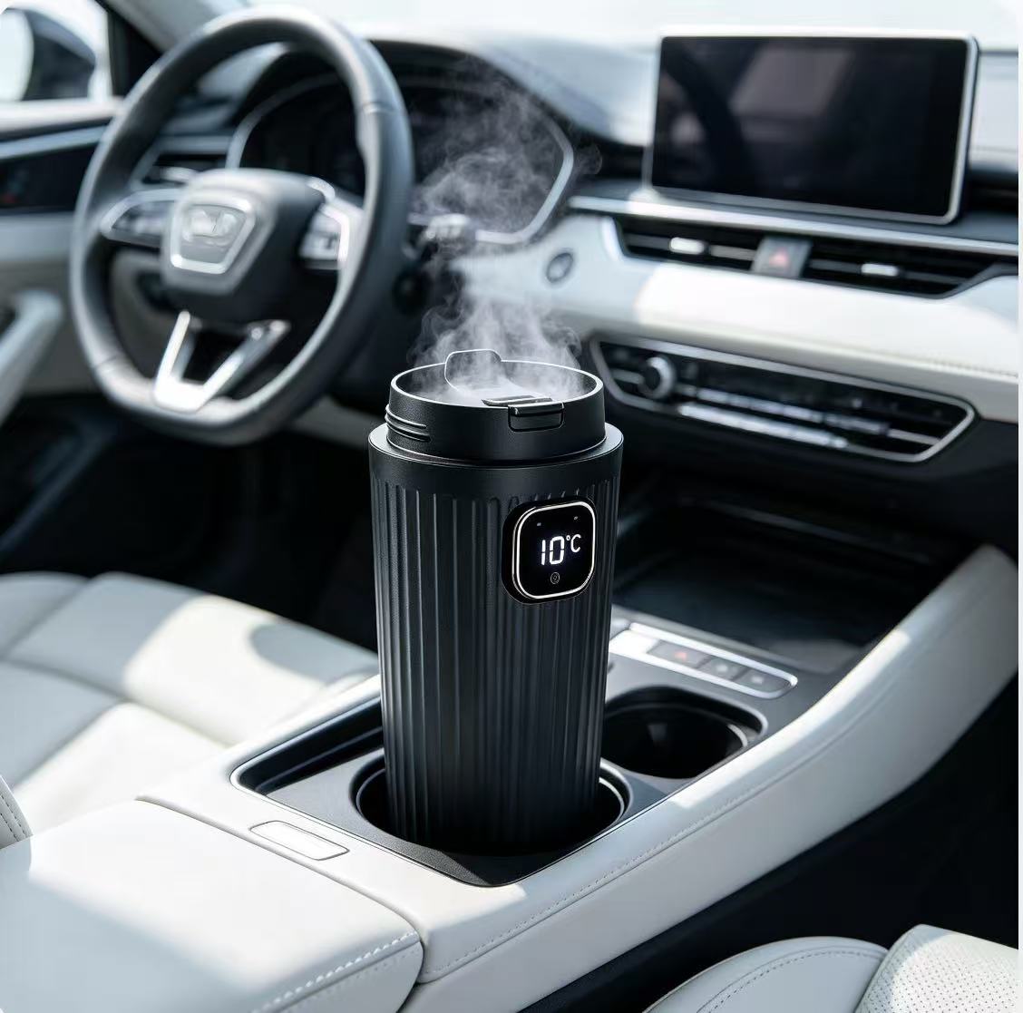 ポータブルカーカップ加湿器、デジタル超音波ミストメーカー搭載 - Car Air Freshener のレビューと価格