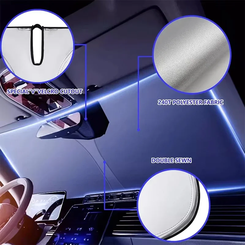 車のサンバイザー、フロントガラス用サンシェード、断熱、夏の冷 - Windshield Sun Shade のレビューと価格