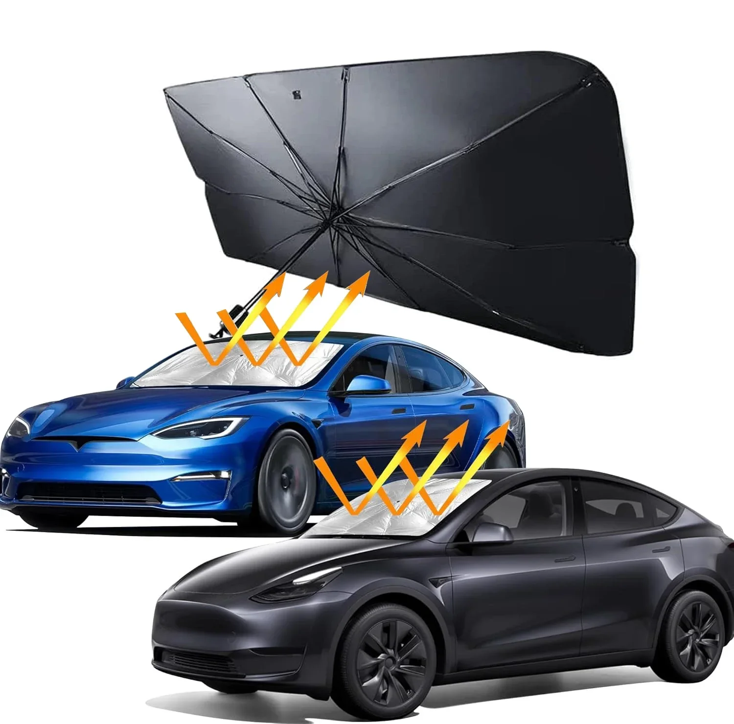 車のフロントガラスサンシェード断熱サンバイザー夏用自動車アク - Windshield Sun Shade のレビューと価格