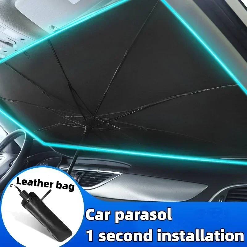 車のフロントガラスサンシェード断熱サンバイザー夏用自動車アク - Windshield Sun Shade のレビューと価格
