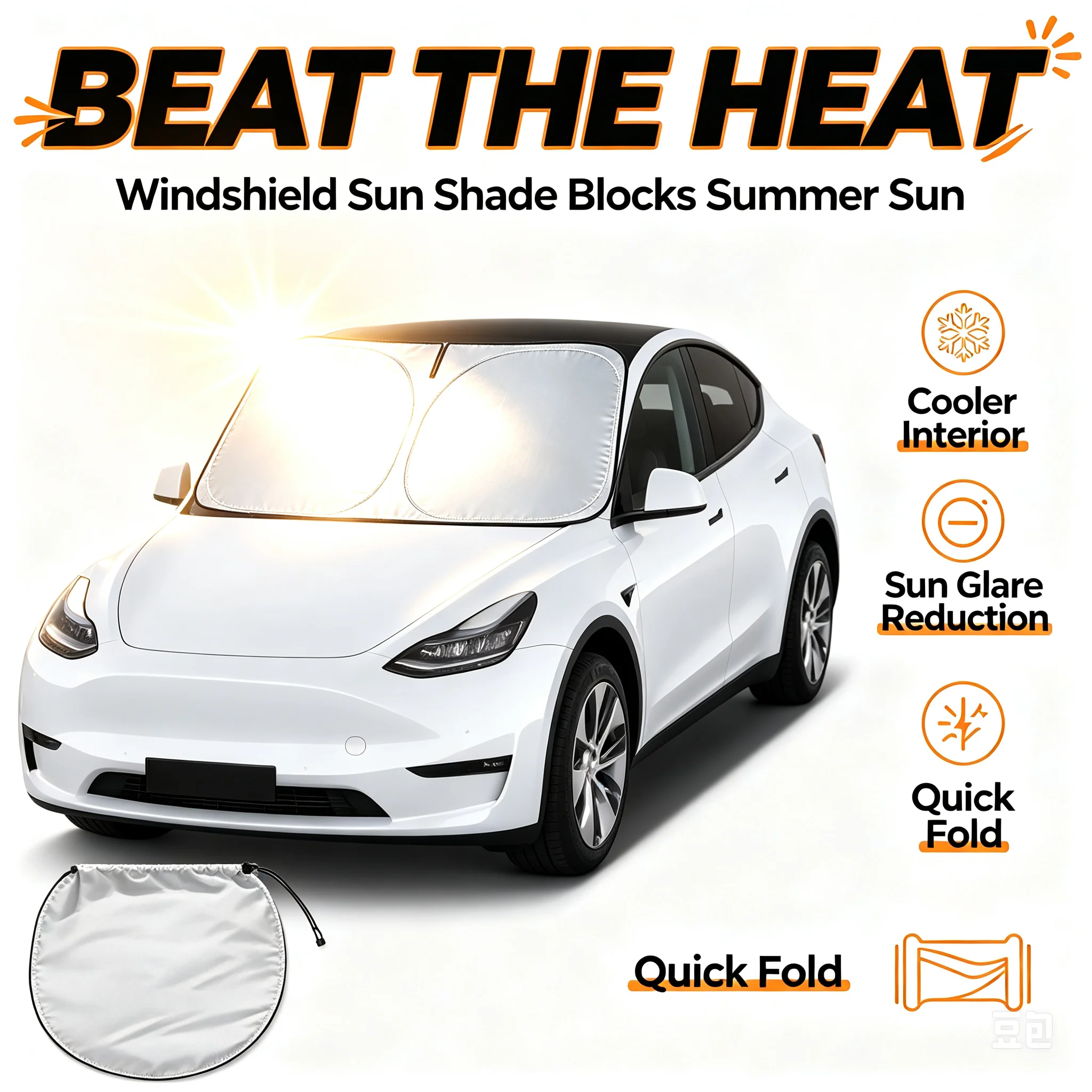 車のサンバイザー、フロントガラス用サンシェード、断熱、夏の冷 - Windshield Sun Shade のレビューと価格