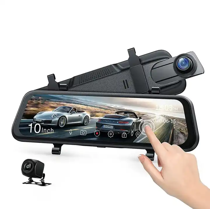 10インチミラーダッシュカムナイトビジョン1080P FHD - Car Mirror のレビューと価格