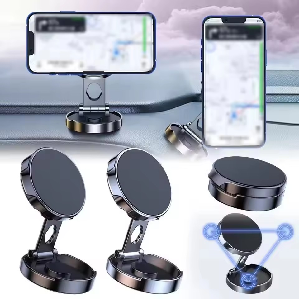 強力マグネット式携帯電話スタンド 720 °   折りたたみ - Car Phone Holder のレビューと価格