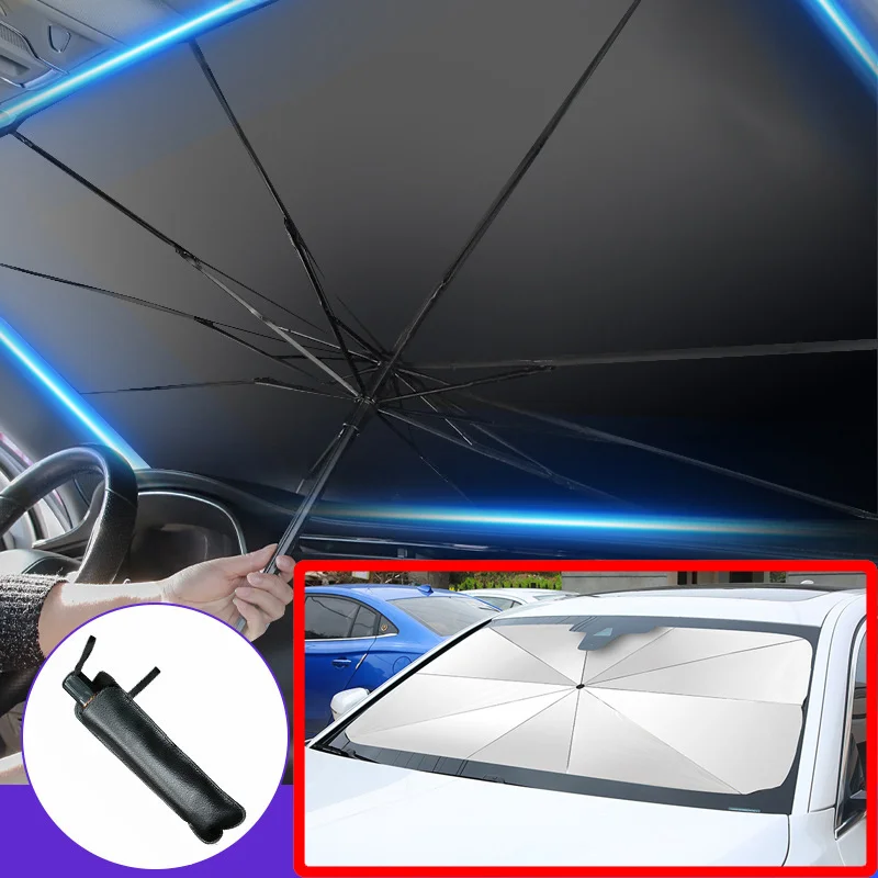 折りたたみ式車用サンシェードプロテクターパラソルフロントウィ - Windshield Sun Shade のレビューと価格