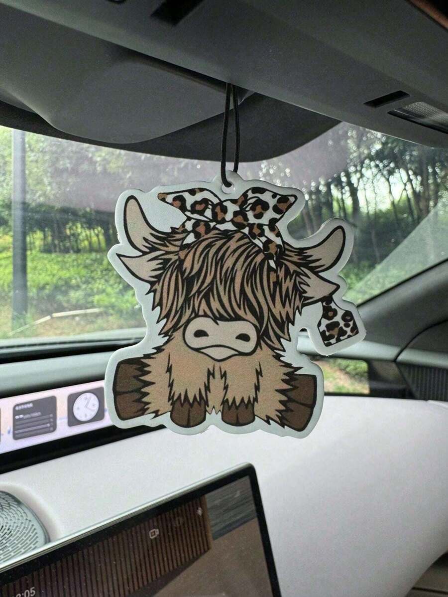 漫画風ハイランドカウ車用芳香剤、バックミラーインテリア用吊り - Car Air Freshener のレビューと価格