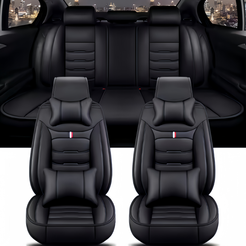 シートカバー PUレザー 車用シートカバー シンプル 枕付き - Car Seat Cover のレビューと価格