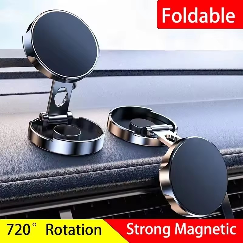 丸型折りたたみ式マグネットカーホルダー 360度回転式携帯電 - Car Phone Holder のレビューと価格