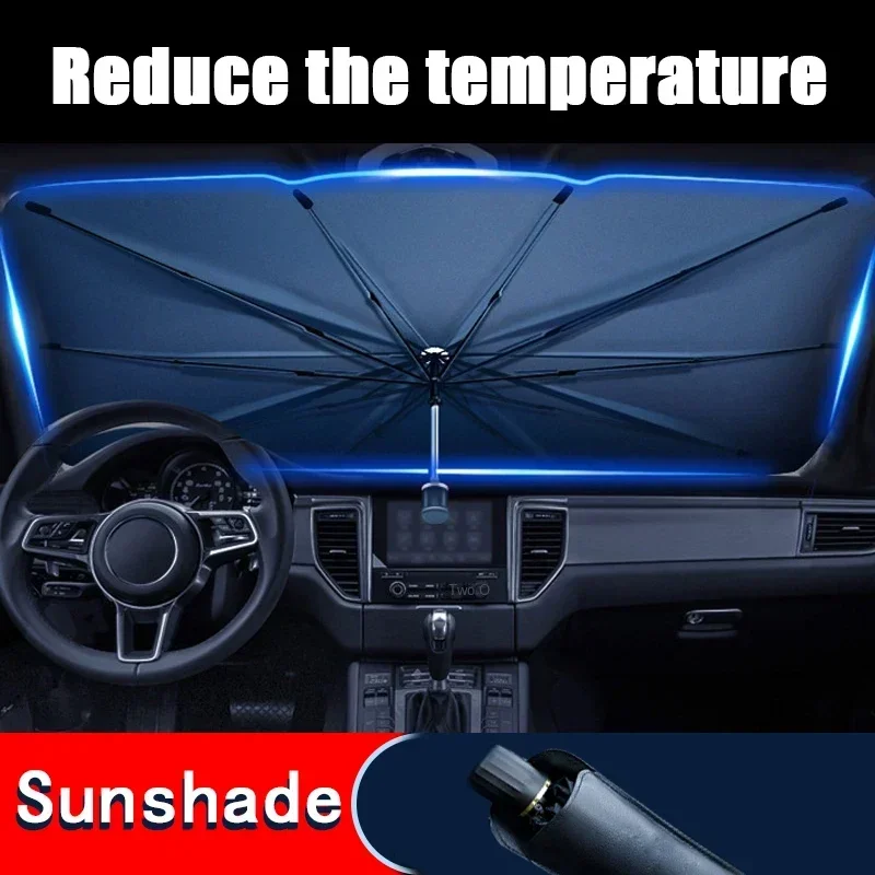 車用傘型フロントガラスサンシェード、折りたたみ式日よけ、UV - Windshield Sun Shade のレビューと価格