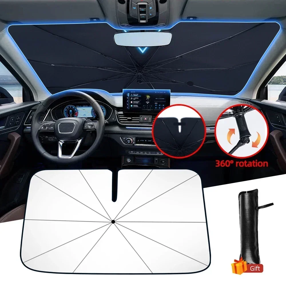 車用傘型フロントガラスサンシェード、折りたたみ式日よけ、UV - Windshield Sun Shade のレビューと価格