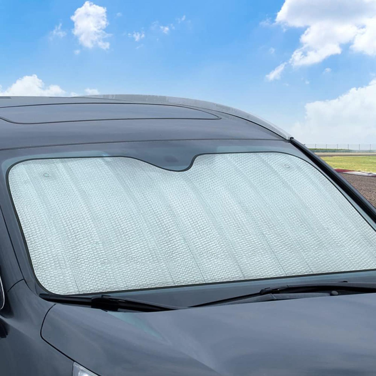 車のフロントガラスサンシェードユニバーサル反射厚みのあるプラ - Windshield Sun Shade のレビューと価格