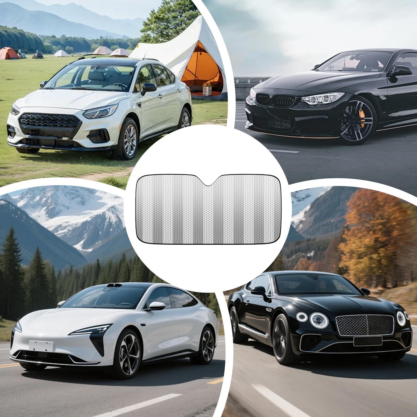 車のフロントガラスサンシェードユニバーサル反射厚みのあるプラ - Windshield Sun Shade のレビューと価格