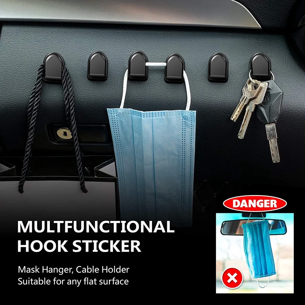 ミニカーフック 車内収納ホルダー USBケーブル ヘッドホン - Car Cable Organizer のレビューと価格