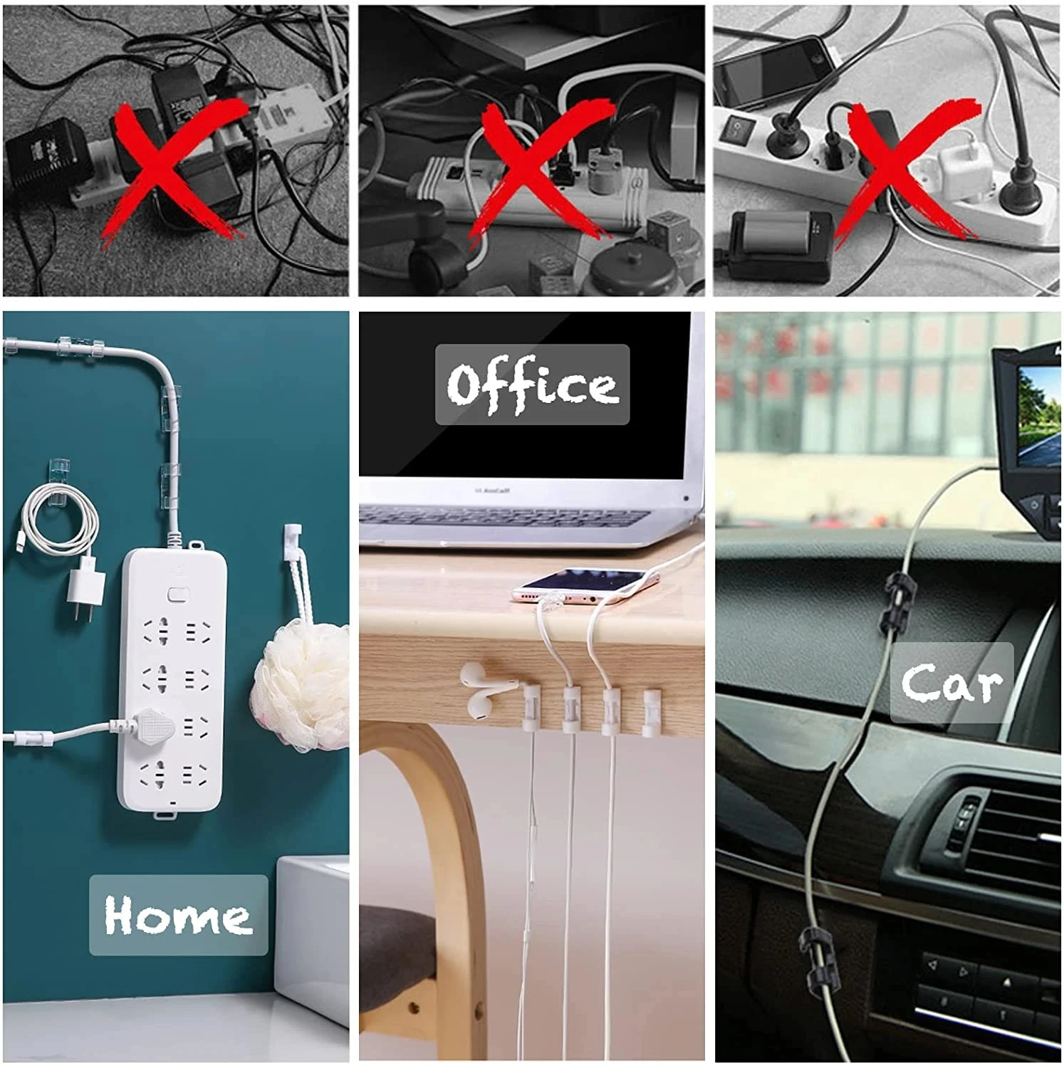 ケーブルクリップオーガナイザー、ドロップワイヤーホルダー、コ - Car Cable Organizer のレビューと価格